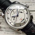Patek Philippe Replica Watches For Sale - White Dial Black Leather Strap